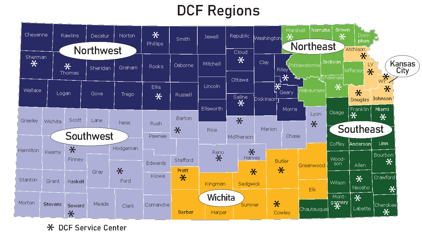 Dept. for Children and Families Map