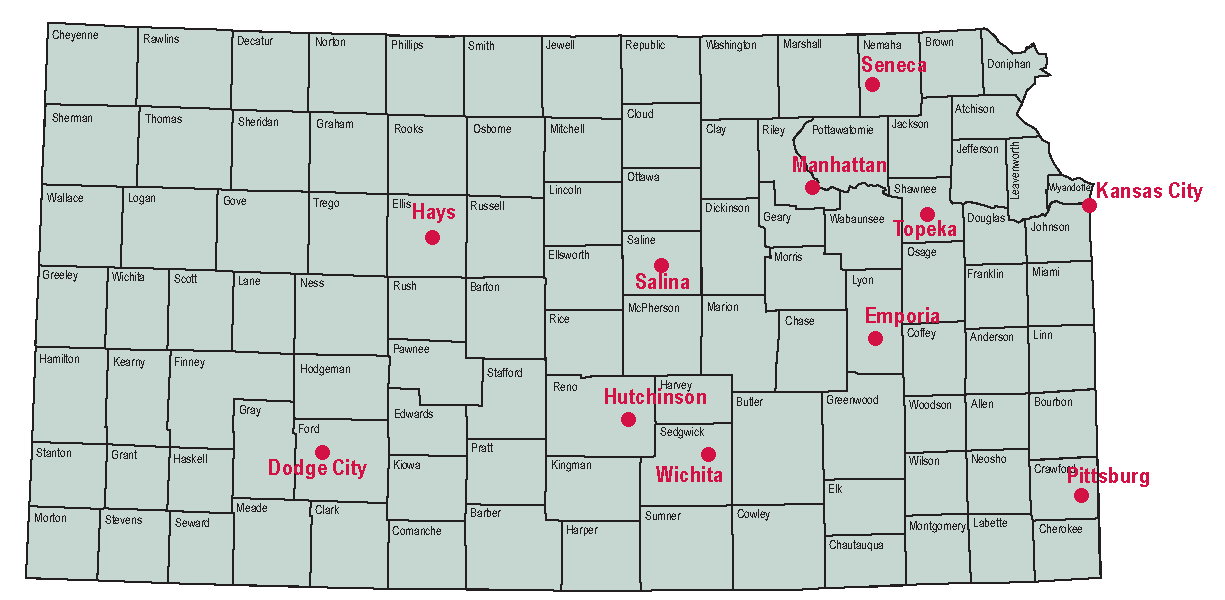 Kansas Legal Services Map